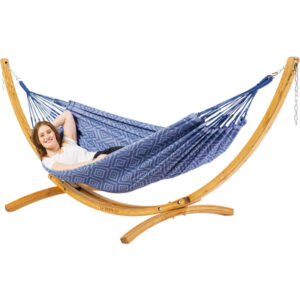 Hammock Tones of Periwinkle with wooden stand